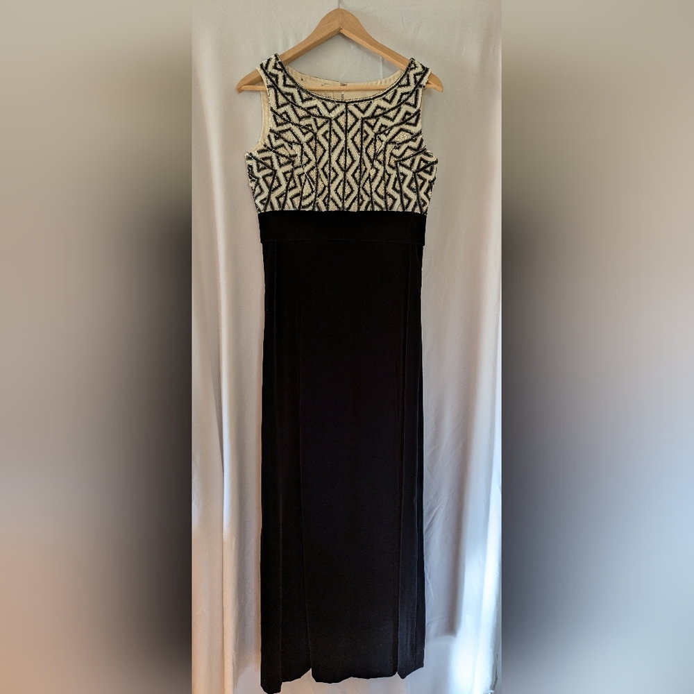 Vintage Couture Dynasty velvet beaded gown